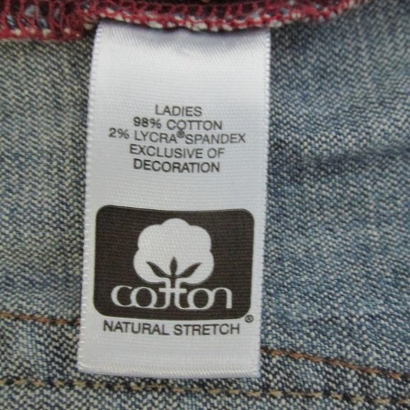 IZOD WOMEN'S SIZE 6 JEANS CAPRIS MED BLUE SLUB STRETCH DENIM JUST RIGHT CROPPED - Picture 10 of 11